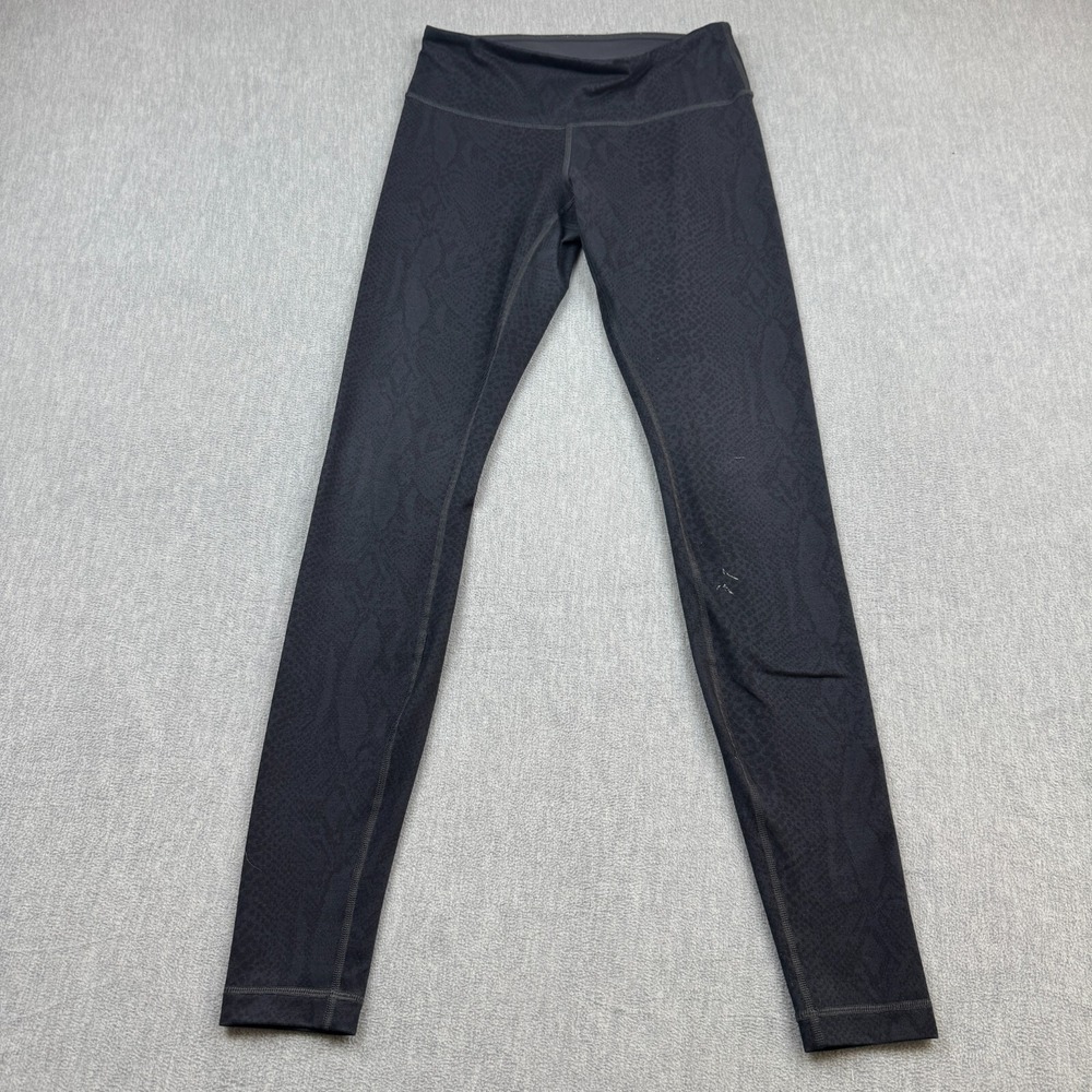 Lululemon Leggings Women 6 Black Abstract Wunder Under 31" Yoga Gym Active Pants